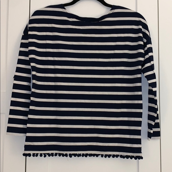 J. Crew Stripe T Shirt With Pom Pom - Picture 2 of 8